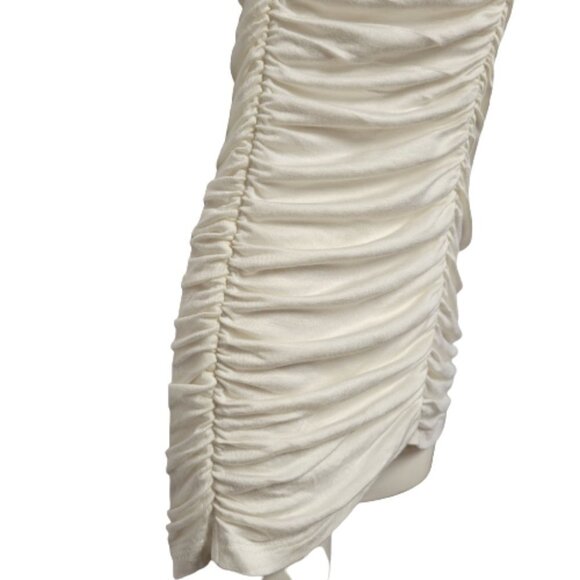 WHITE ruched stretchy spaghetti strap sexy top sizes S M - Picture 13 of 14